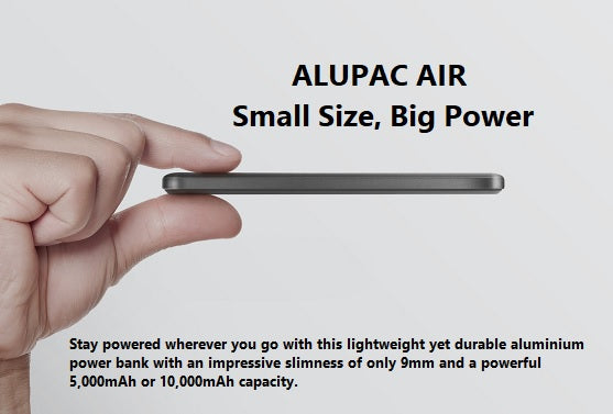 ENERGEA ALUPAC AIR,  10000MAH ULTRA LIGHT ALUMINIUM MAGSAFE COMPATIBLE POWER BANK - NATURAL