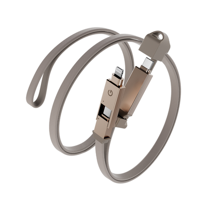 ENERGEA SHEATH 2-IN-1  C TO C + LIGHTNING CABLE, 480MBPS, 60W, 1M -GUN