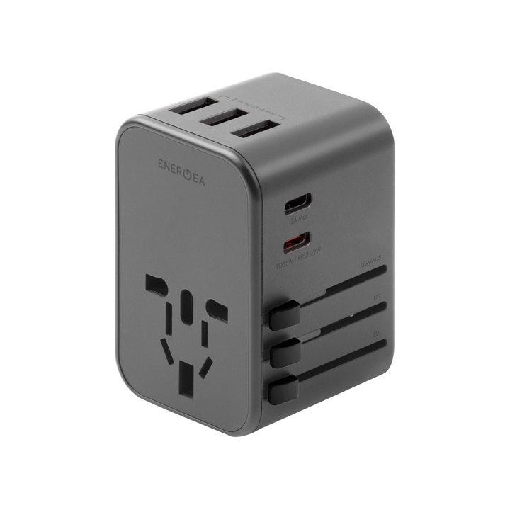 ENERGEA TRAVELWORLD ADAPTER 35, 3A2C 35.5W - GUNMETAL