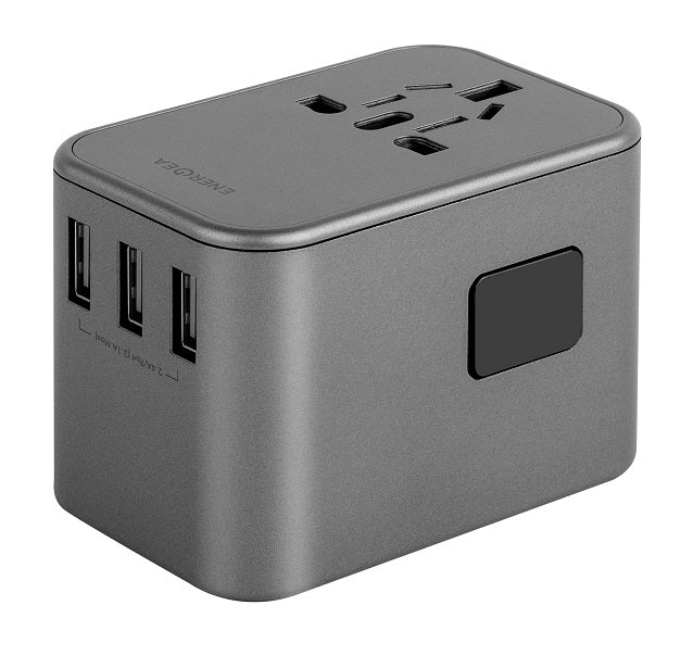 ENERGEA TRAVELWORLD ADAPTER 35, 3A2C 35.5W - GUNMETAL