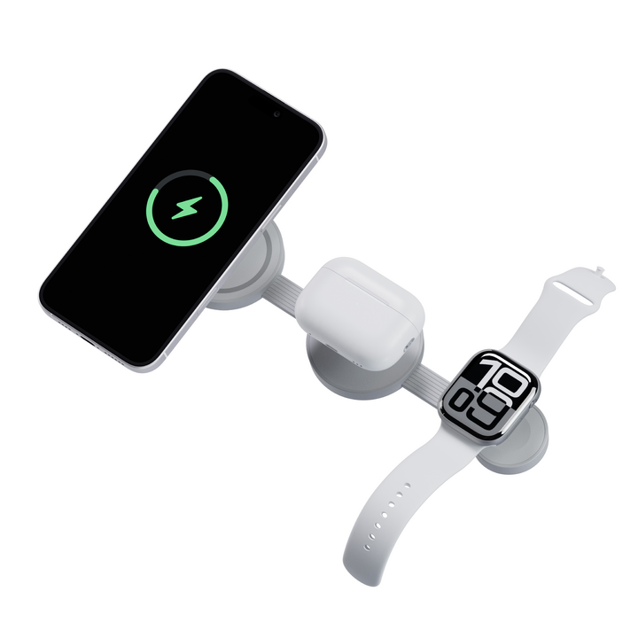 BAZIC GOMAG TRIO 2, 3IN1  FOLDABLE MAGNETIC WIRELESS CHARGER 15W IPHONE/WATCH/AIRPODS - SESAME