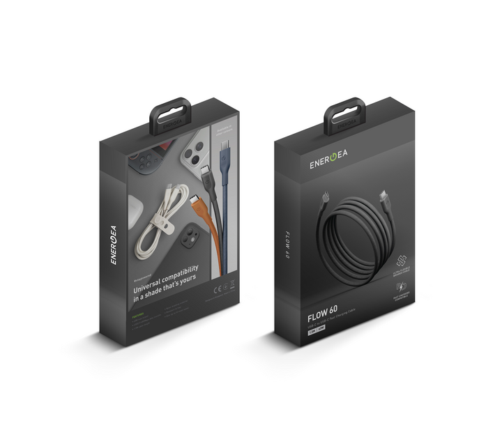Energea Flow C-C Cable 480Mbps 60W 1.5M - BLACK