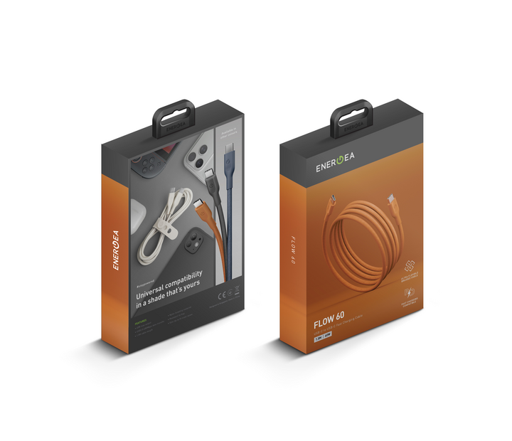 Energea Flow C-C Cable 480Mbps 60W 1.5M - ORENGE