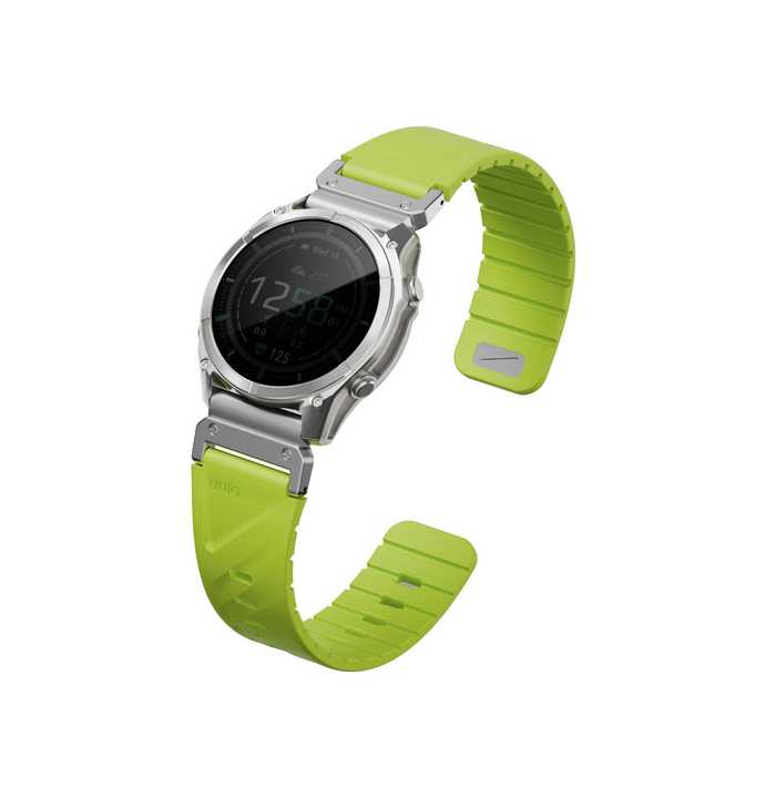 UNIQ FLUO MAGNETIC SMARTWATCH STRAP 22MM LUG WITH REMOVABLE CONNECTOR - DARK LIME (DARK LIME)