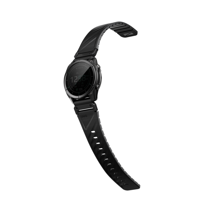 UNIQ FLUO MAGNETIC SMARTWATCH STRAP 22MM LUG WITH REMOVABLE CONNECTOR - MIDNIGHT BLACK (MIDNIGHT BLACK)