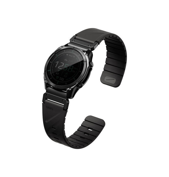UNIQ FLUO MAGNETIC SMARTWATCH STRAP 22MM LUG WITH REMOVABLE CONNECTOR - MIDNIGHT BLACK (MIDNIGHT BLACK)