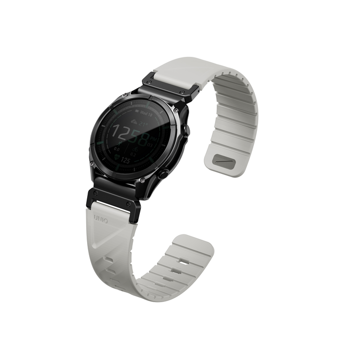 UNIQ FLUO MAGNETIC SMARTWATCH STRAP 22MM LUG WITH REMOVABLE CONNECTOR - MIST GREY (MIST GREY)