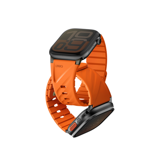 UNIQ FLUO MAGNETIC APPLE WATCH STRAP WITH CONNECTOR BUNDLE 49-40MM - VOLT ORANGE