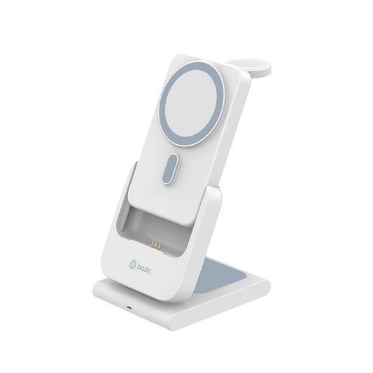 BAZIC GOMAG FLEX 10K, 10000MAH REMOVEABLE POWERBANK WITH APPLE WATCH AND AIRPODS CHARGING STATION - WHITE