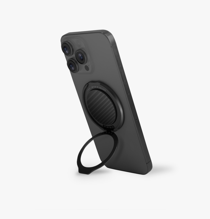 UNIQ GRIPFIT PREMIUM 360 MAGNETIC MOUNT & KICKSTAND CARBON BLACK