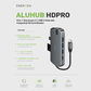 ENERGEA ALUHUB HD PRO, 8 IN 1 SUPERSPEED ALUMINIUM 3.1 USB-C HUB - GUNMETAL