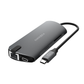 ENERGEA ALUHUB HD PRO, 8 IN 1 SUPERSPEED ALUMINIUM 3.1 USB-C HUB - GUNMETAL