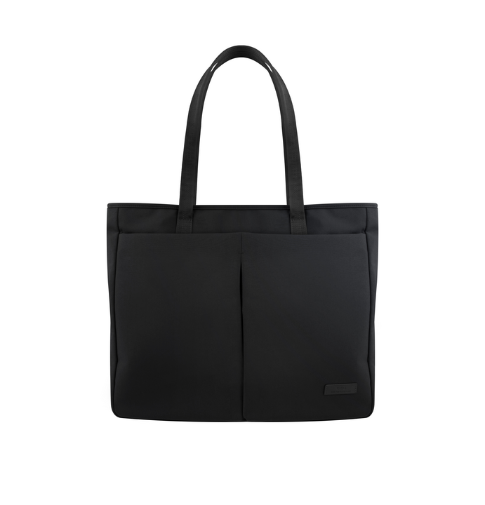 UNIQ HAVA RPET FABRIC TOTE BAG (UP TO 14") - MIDNIGHT BLACK (MIDNIGHT BLACK)