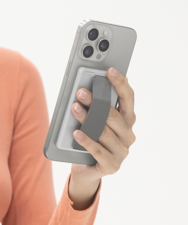 UNIQ HELDRO ID MAGNETIC CARD HOLDER WITH GRIP-BAND AND STAND