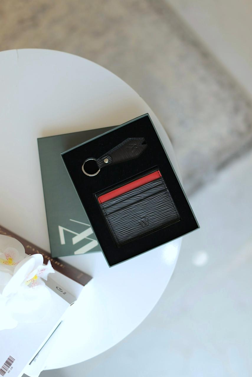 7 WALLET GENUINE  LEATHER WITH KEYCHAIN COMBO