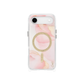 Soft-pink transparent iPhone 17 Air magnetic charging case, camera cutout and gold ring