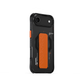 SKINARMA iPhone case with orange Mag-charge grip stand, raised edges for protection