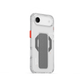 Clear phone case with magnetic grip-stand and dark Mag-CHARGE panel