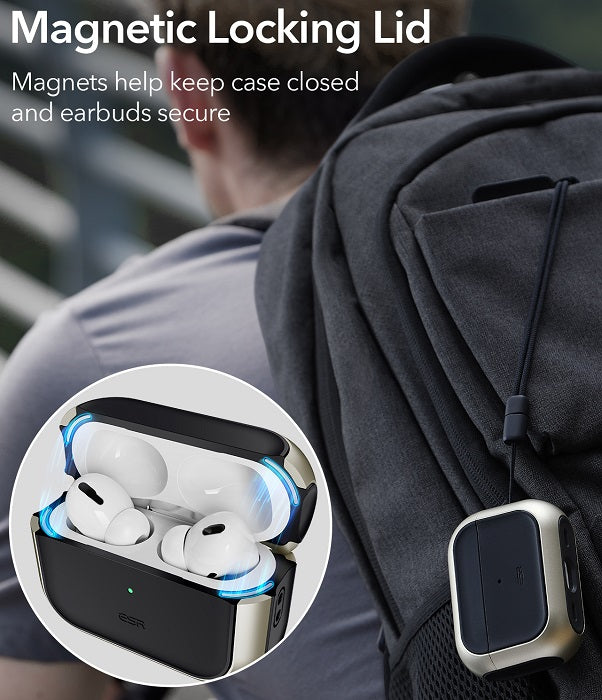 ESR Orbit Hybrid Case with HaloLock for AirPods Pro 2022 - Titanium