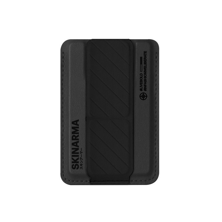 SKINARMA MAG-CHARGE CARD HOLDER WITH GRIP STAND KADO - BLACK