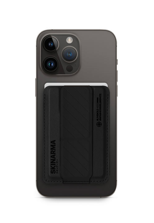 SKINARMA MAG-CHARGE CARD HOLDER WITH GRIP STAND KADO - BLACK