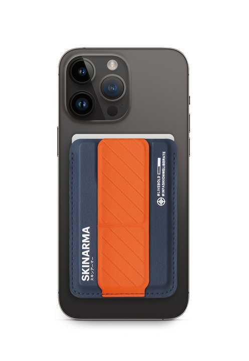 SKINARMA MAG-CHARGE CARD HOLDER WITH GRIP STAND KADO - NAVY