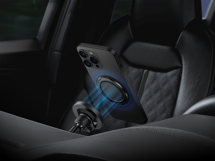 UNIQ GRIPFIT PREMIUM 360 MAGNETIC MOUNT & KICKSTAND CARBON BLACK