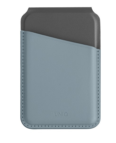 UNIQ LYDEN DS RFID-BLOCKING MAGNETIC CARD HOLDER WITH STAND - WASHED BLUE (WASHED BLUE/BLACK)