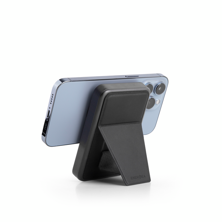 ENERGEA MAGPAC GRIP, 10000MAH MAGSAFE COMPATIBLE POWER BANK WITH BUILT-IN STAND/GRIP - GUN/BLK