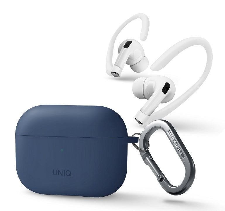 UNIQ NEXO ACTIVE HYBRID SILICONE AIRPODS PRO الجيل الثاني مع خطافات أذن رياضية 