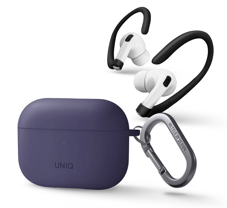 UNIQ NEXO ACTIVE HYBRID SILICONE AIRPODS PRO الجيل الثاني مع خطافات أذن رياضية 