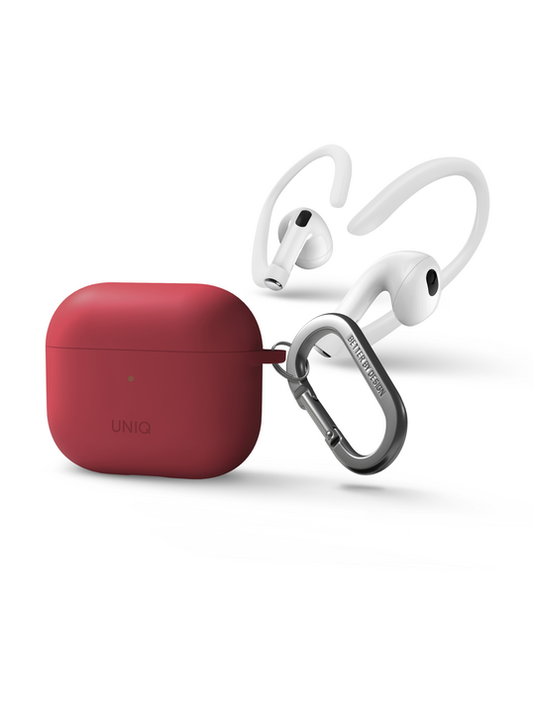 NIQ NEXO ACTIVE HYBRID SILICONE AIRPODS 3RD GEN CASE WITH SPORTS EAR HOOKS