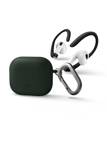 NIQ NEXO ACTIVE HYBRID SILICONE AIRPODS 3RD GEN CASE WITH SPORTS EAR HOOKS