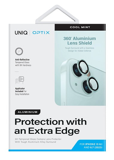 UNIQ OPTIX IPHONE 15 / 15 PLUS CAMERA LENS PROTECTOR - COOL MINT (MINT)