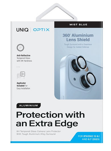 UNIQ OPTIX IPHONE 15 / 15 PLUS CAMERA LENS PROTECTOR- MIST BLUE (BLUE)