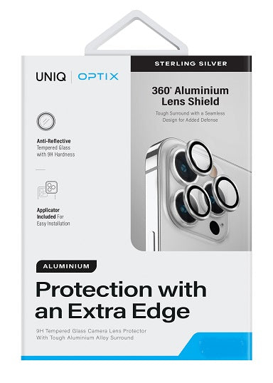 UNIQ OPTIX IPHONE 15 PRO/ 15 PRO MAX CAMERA LENS PROTECTOR STERLING (WHITE TITATNIUM)