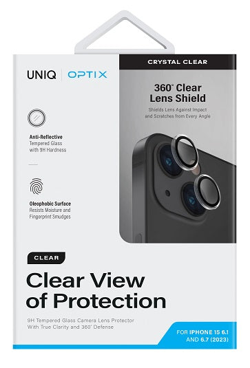 UNIQ OPTIX IPHONE 15 / 15 PLUS CAMERA LENS PROTECTOR - CRYSTAL CLEAR (CLEAR)