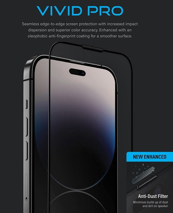 UNIQ OPTIX VIVID PRO IPHONE 14 PRO / 15 GLASS SCREEN PROTECTOR