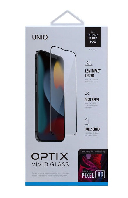 UNIQ OPTIX VIVID CLEAR IPHONE 13 PRO MAXGLASS SCREEN PROTECTOR