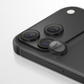 Graphite-black camera lens protector with raised covers for iPhone 18 Pro camera lenses