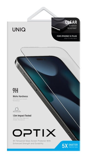 UNIQ OPTIX CLEAR IPHONE 14 PLUS/13 PRO MAX GLASS SCREEN PROTECTOR