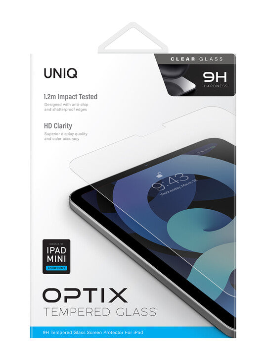 UNIQ OPTIX CLEAR IPAD MINI (6TH GEN) GLASS SCREEN PROTECTOR CLEAR