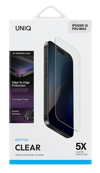 UNIQ OPTIX CLEAR IPHONE 16 PRO MAX(2024) 6.9 GLASS SCREEN PROTECTOR - CLEAR