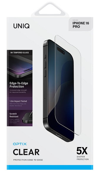 UNIQ OPTIX CLEAR IPHONE 16 PRO (2024) 6.3 GLASS SCREEN PROTECTOR - CLEAR