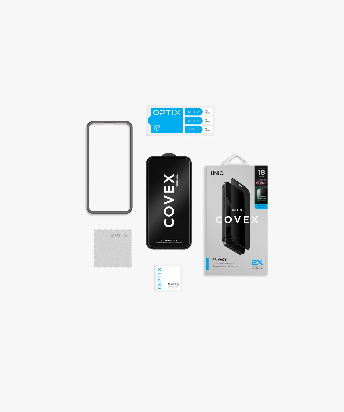 UNIQ OPTIX COVEX PRIVACY (DX2) IPHONE 18 PRO MAX (2026) 6.9 GLASS SCREEN PROTECTOR