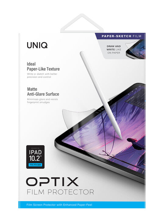 UNIQ OPTIX PAPER-SKETCH IPAD 10.2 (7-9TH GEN) FILM SCREEN PROTECTOR