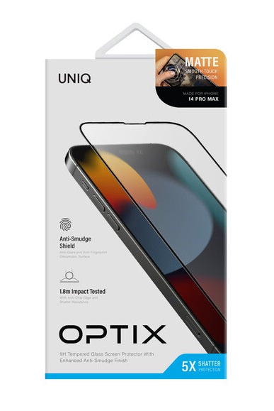 UNIQ OPTIX MATTE IPHONE 14 PRO MAX/ 15 PLUS GLASS SCREEN PROTECTOR