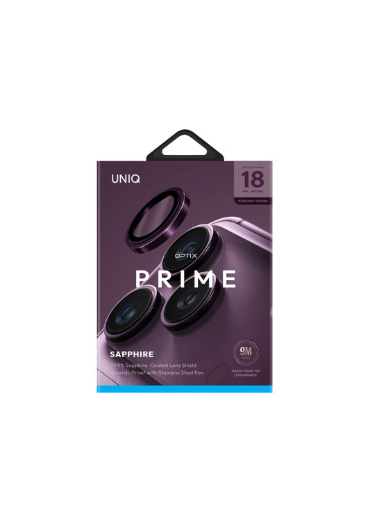 UNIQ OPTIX PRIME IPHONE 18 PRO/18 PRO MAX (2026) 6.3/6.9 CAMERA LENS PROTECTOR-Burgundy-Chrome