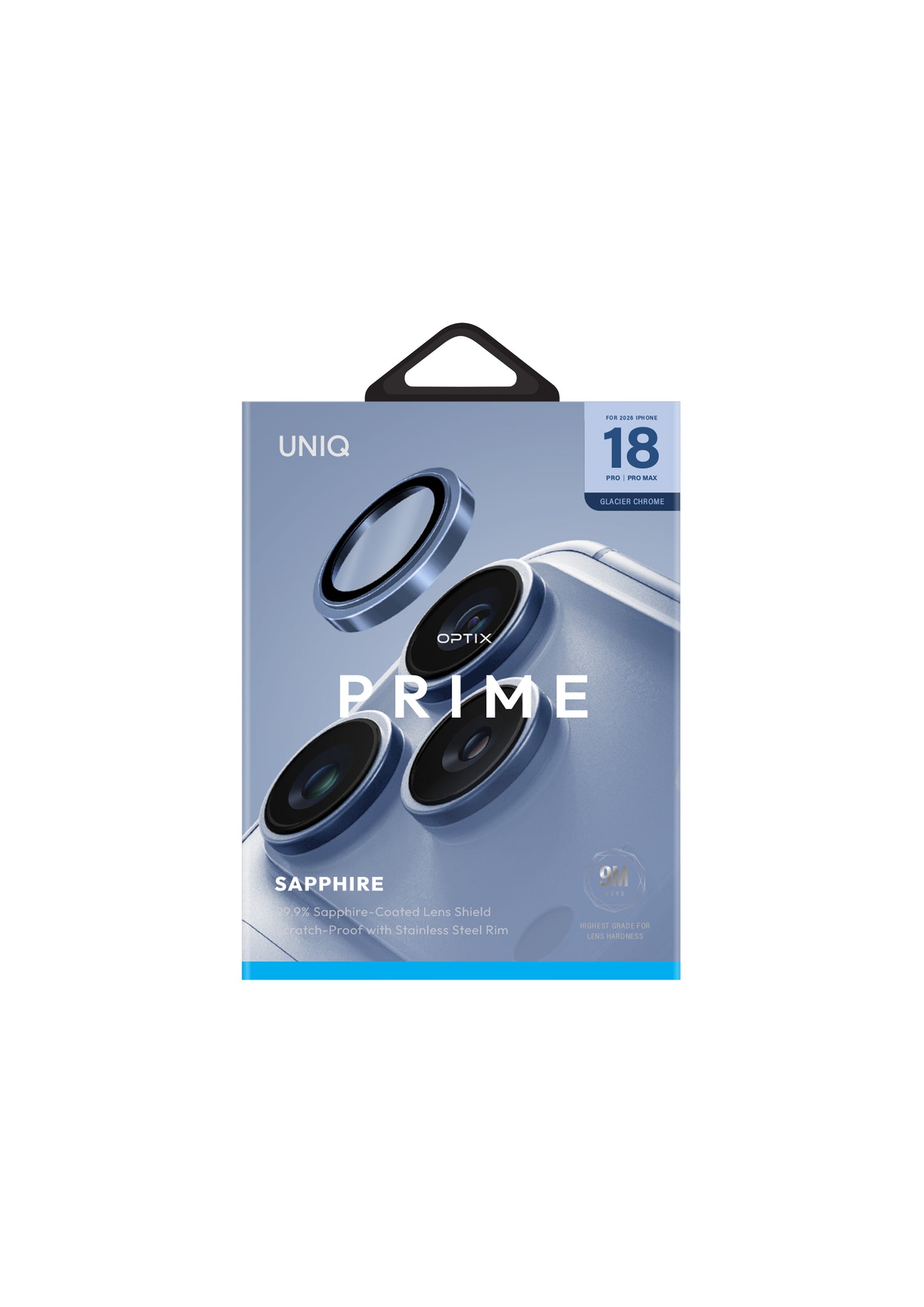 UNIQ OPTIX PRIME IPHONE 18 PRO/18 PRO MAX (2026) 6.3/6.9 CAMERA LENS PROTECTOR-Glacier-Chrome