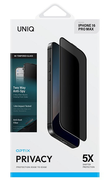 UNIQ OPTIX PRIVACY IPHONE 16 PRO MAX (2024) 6.9 GLASS SCREEN PROTECTOR - PRIVACY